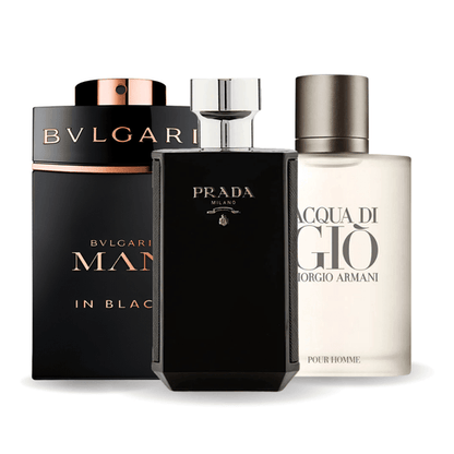 Set de 3 parfumuri | Bvlgari In Black, Giorgio Armani Acqua Di Gio, L'Homme Prada Intense 100 ml