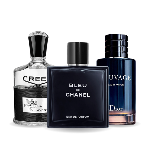 Set de 3 parfumuri | Creed Aventus, Bleu de Chanel, Dior Sauvage 100 ml