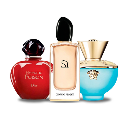 Set de 3 parfumuri | Dior HYPNOTIC POISON, Giorgio Armani SÌ, Versace DYLAN TURQUOISE 100 ml