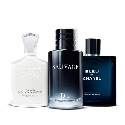Set de 3 parfumuri | Creed Silver + Sauvage Dior + Bleu de Chanel 100 ml