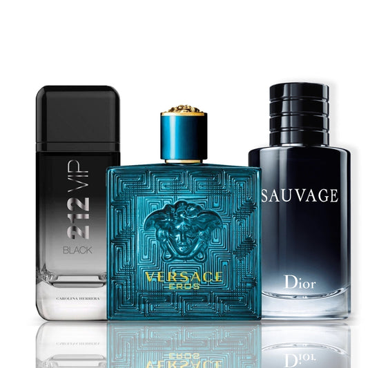 Set de 3 parfumuri | 212 VIP Black + Versace Eros + Sauvage Dior 100 ml