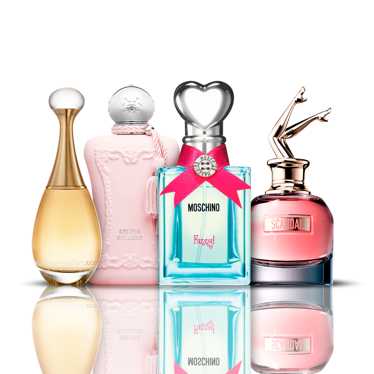 Set de 4 parfumuri | Funny Moschino + Delina + Scandal + J'adore 100 ml