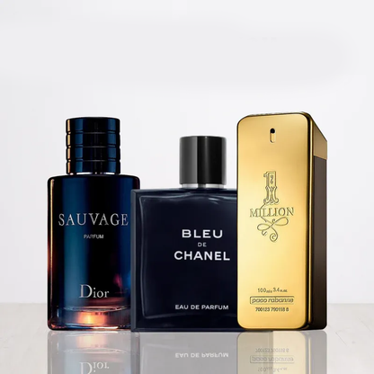 Set de 3 parfumuri | Sauvage Dior + One Million + Bleu de Chanel 100 ml