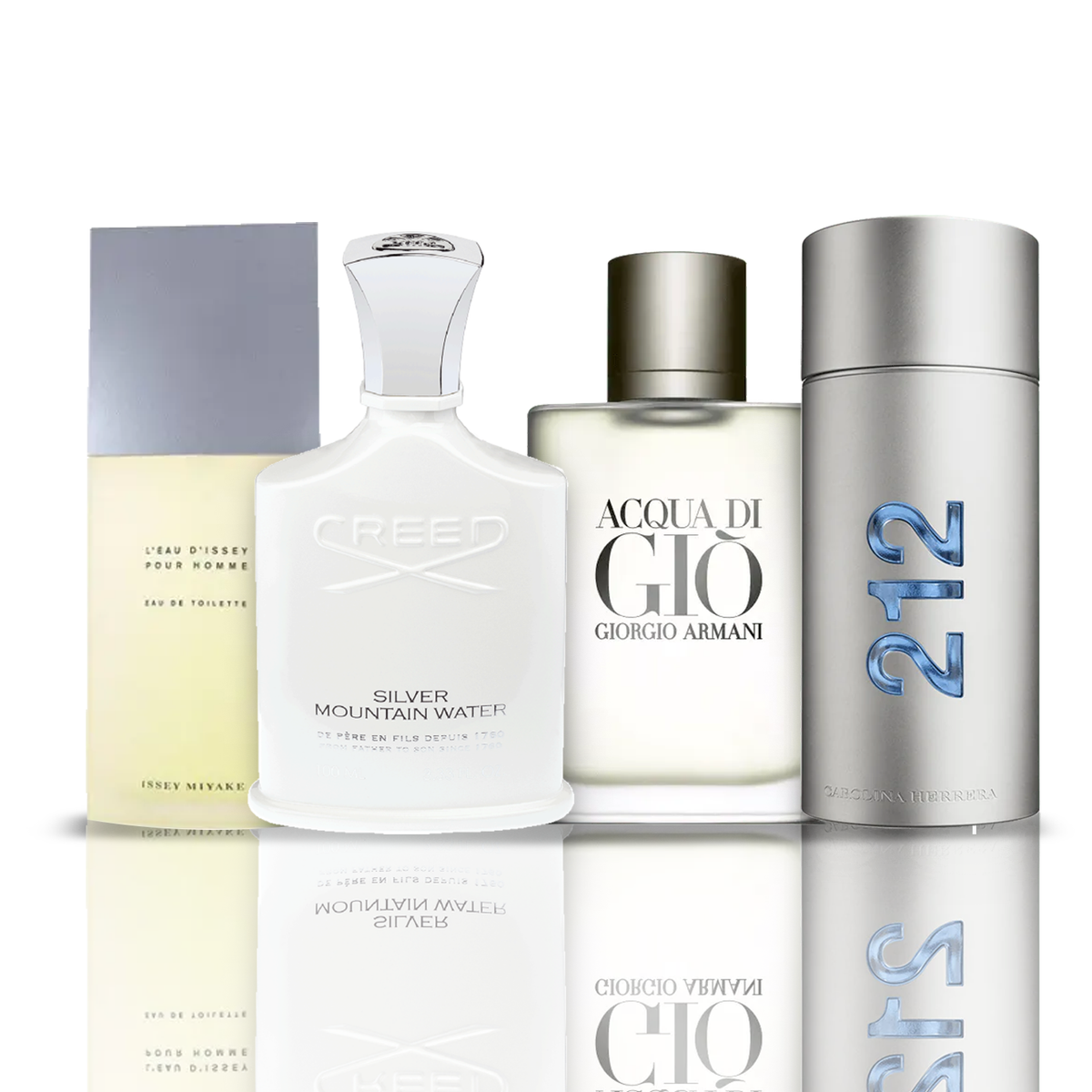 Set de 4 parfumuri | Issey Miyake + Acqua di Gio + Creed Silver + 212 NYC Men 100 ml